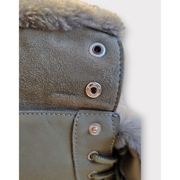 FILA Disruptor Comfy Shearling Boot Olive Green Leather Fur 9.5 Mens - Picture 10 of 16